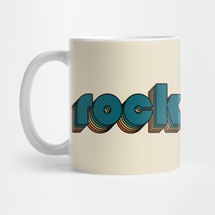 Rock N Roll // Rock N Roll Retro Rainbow Typography Style // 70s Mug